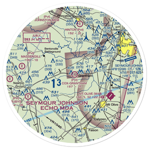 Cox-Grantham Airfield (6NC0) VFR Sectional Sticker (30 mile)
