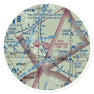 Craddock Field (6MU9) VFR Sectional Sticker (20 mile)