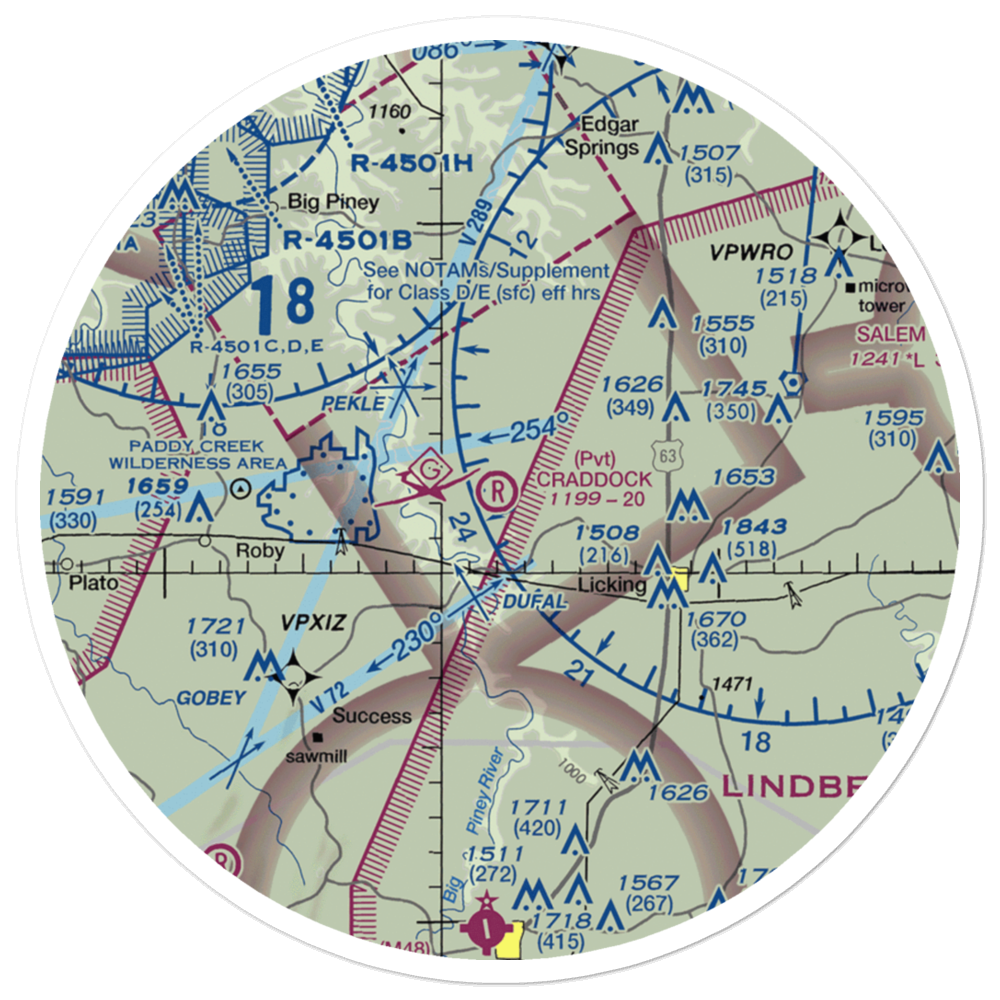 Craddock Field (6MU9) VFR Sectional Sticker (30 mile) 