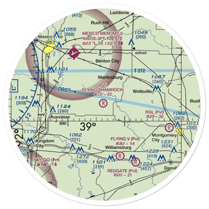 Flying Shamrock Airport (6MU4) VFR Sectional Sticker (30 mile)