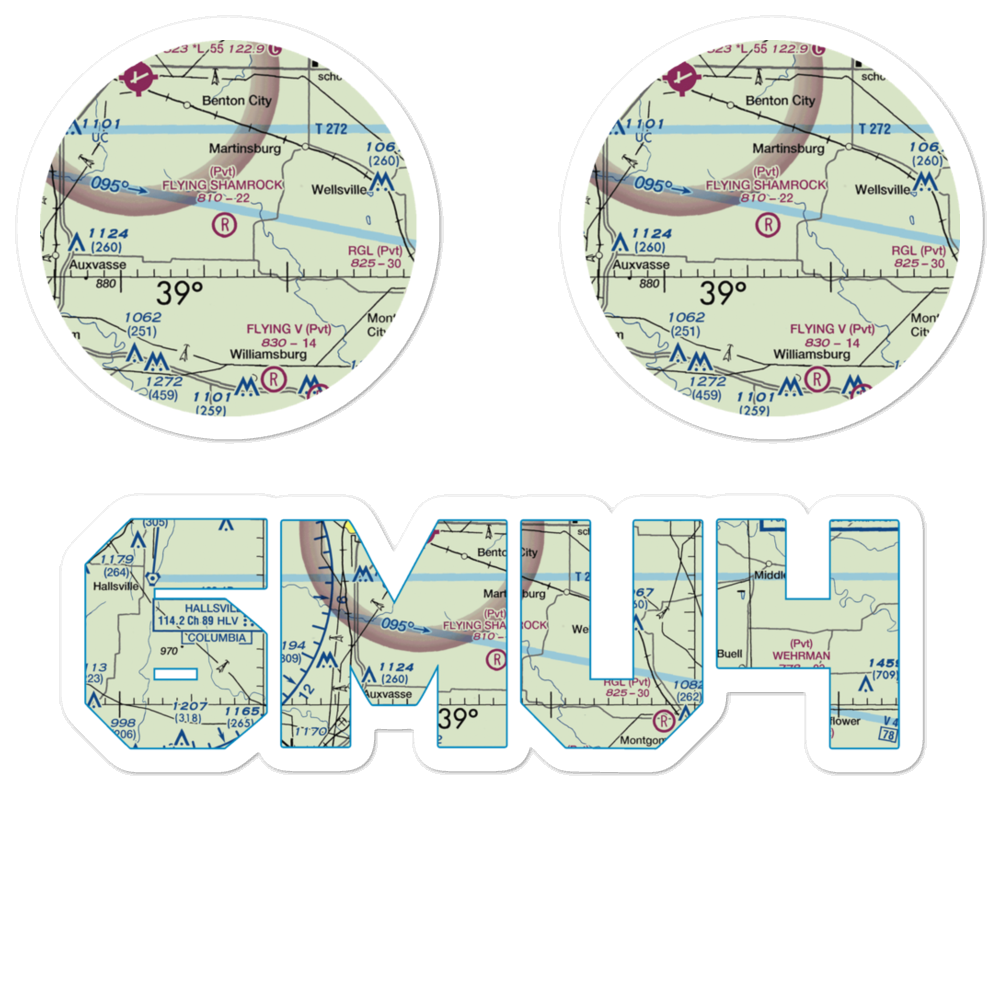Flying Shamrock Airport (6MU4) VFR Sectional Sticker Pack 