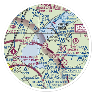 Woodbridge Airport (6MS1) VFR Sectional Sticker (20 mile)
