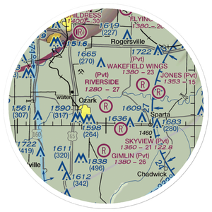 Riverside Landings Airport (6MO7) VFR Sectional Sticker (20 mile)