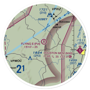 Flying 'E' Airport (6MO3) VFR Sectional Sticker (20 mile)