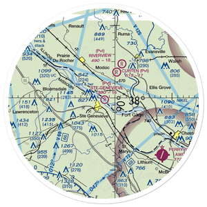Ste Genevieve Flying Club Airport (6MO2) VFR Sectional Sticker (30 mile)