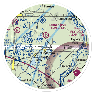North Center Lake Seaplane Base (6MN4) VFR Sectional Sticker (20 mile)