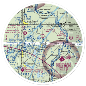 North Center Lake Seaplane Base (6MN4) VFR Sectional Sticker (30 mile)