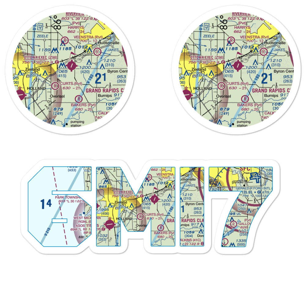 J P's Field (6MI7) VFR Sectional Sticker Pack 