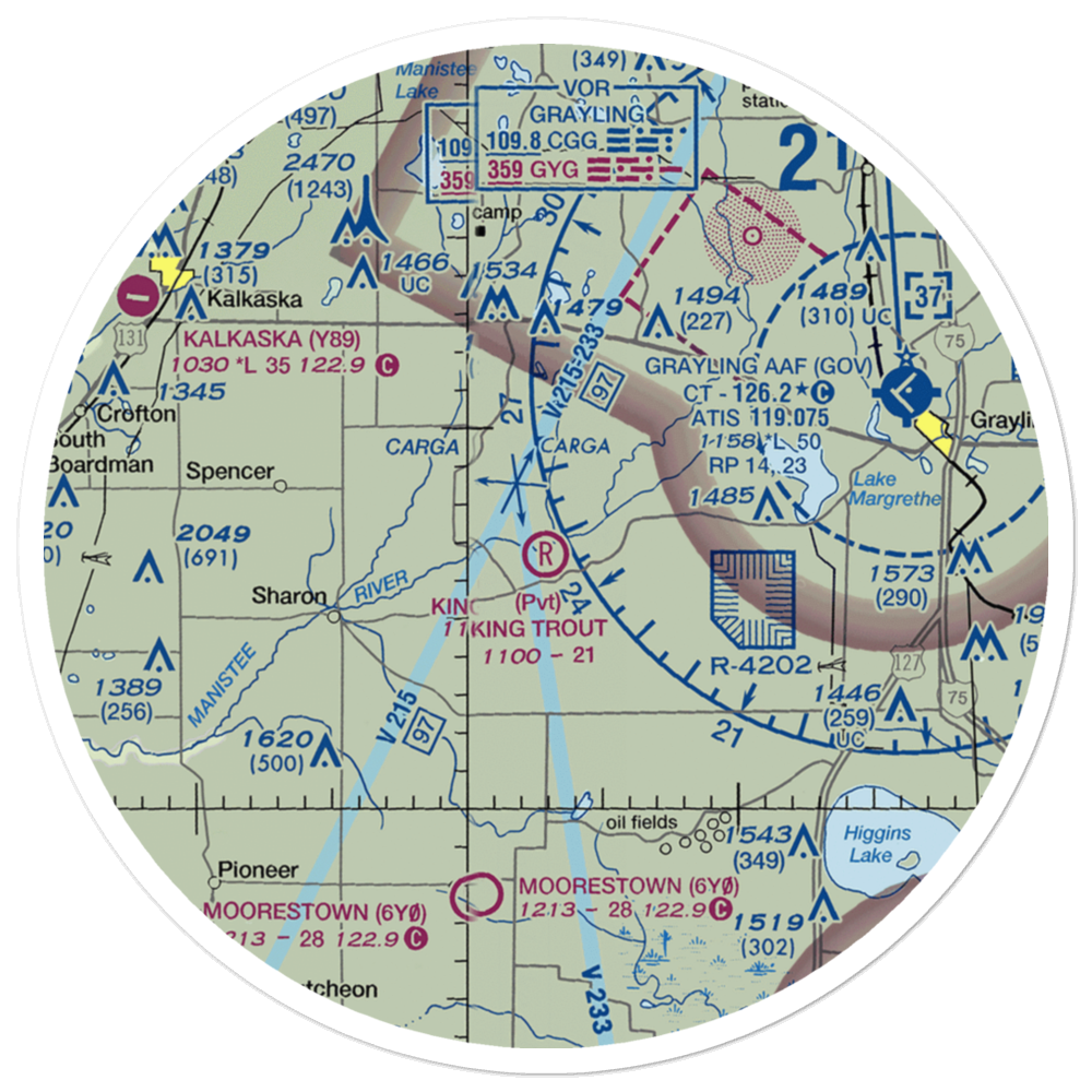 King Trout Airport (6MI0) VFR Sectional Sticker (30 mile) 