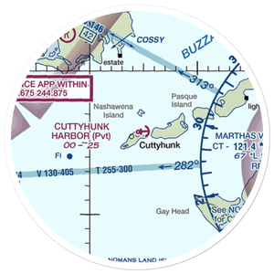 Cuttyhunk Harbor Seaplane Base (6MA9) VFR Sectional Sticker (20 mile)