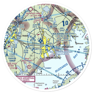 Acushnet River Seaplane Base (6MA8) VFR Sectional Sticker (30 mile)