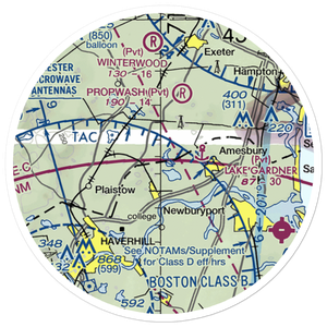 Meadowbrook Airport (6MA2) VFR Sectional Sticker (20 mile)