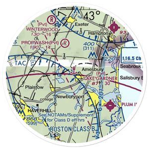 Lake Gardner Seaplane Base (6MA0) VFR Sectional Sticker (20 mile)