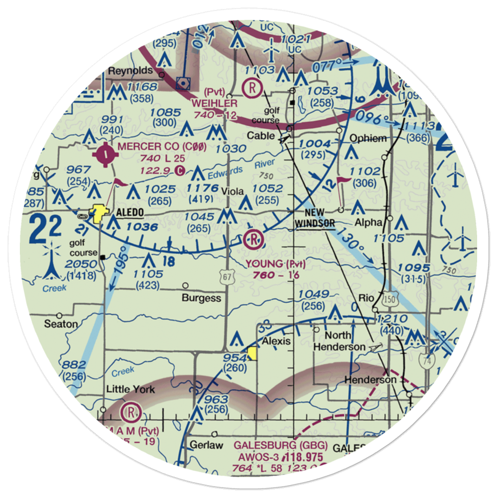 Young Airport (6LL2) VFR Sectional Sticker (30 mile) 