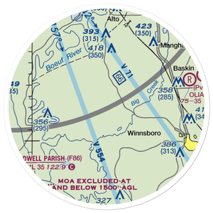Williams Flying Service Airport (6LA6) VFR Sectional Sticker (20 mile)