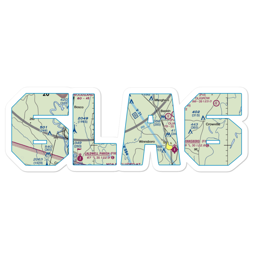 Williams Flying Service Airport (6LA6) VFR Sectional Sticker 