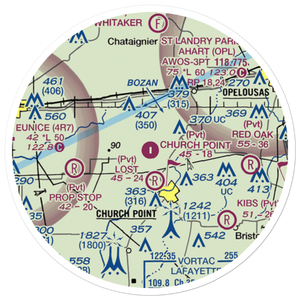 Church Point Flyers Airport (6LA5) VFR Sectional Sticker (20 mile)