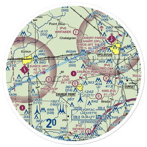 Church Point Flyers Airport (6LA5) VFR Sectional Sticker (30 mile)
