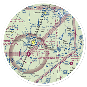 Dyer Airport (6LA4) VFR Sectional Sticker (30 mile)