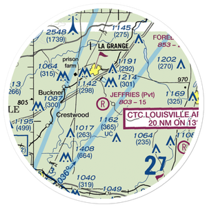 Jeffries Farm Airport (6KY6) VFR Sectional Sticker (20 mile)