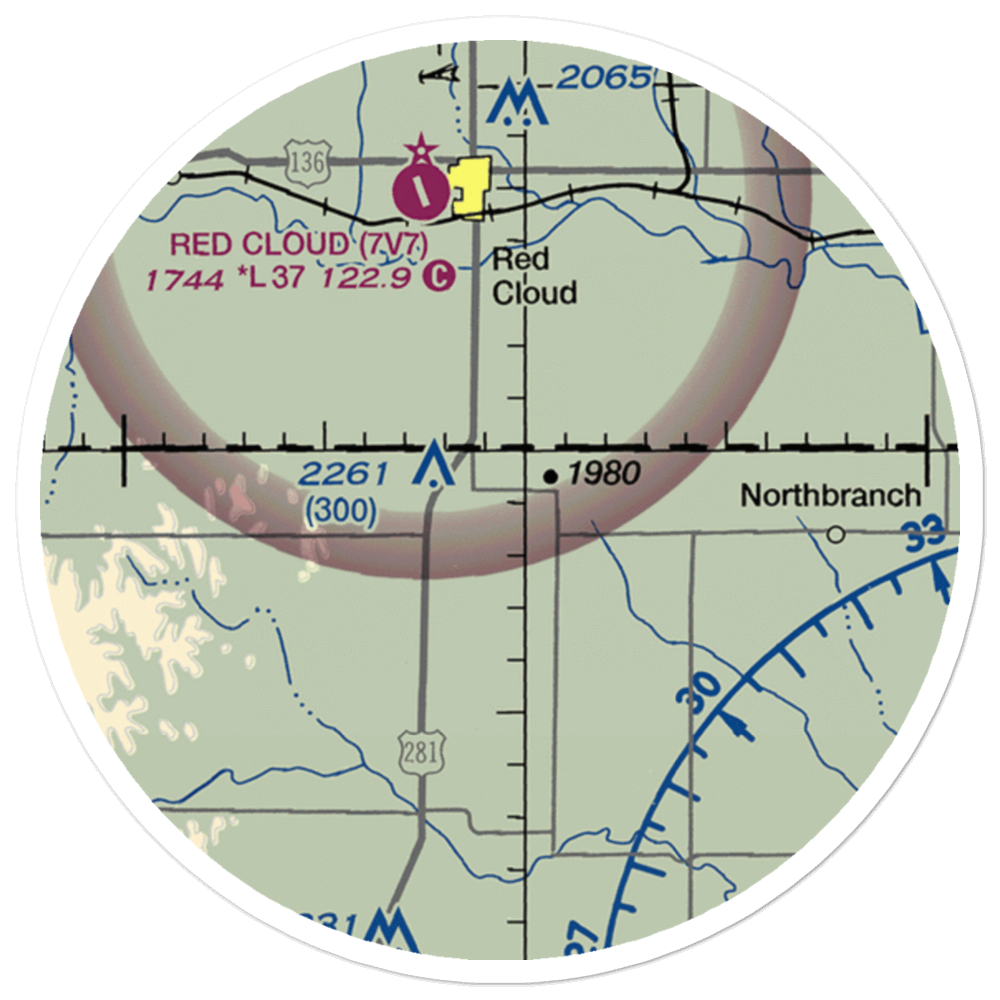 Shute Airport (6KS7) VFR Sectional Sticker (20 mile) 