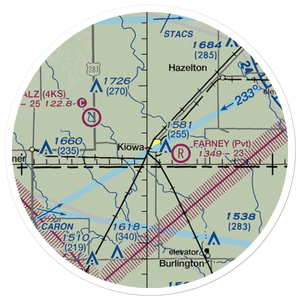 Kiowa Airport (6KS6) VFR Sectional Sticker (20 mile)
