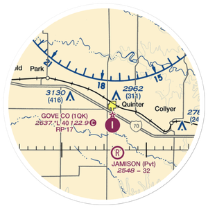 Quinter Air Strip (6KS1) VFR Sectional Sticker (20 mile)
