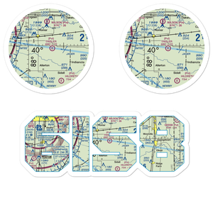 Trisler Airport (6IS8) VFR Sectional Sticker Pack