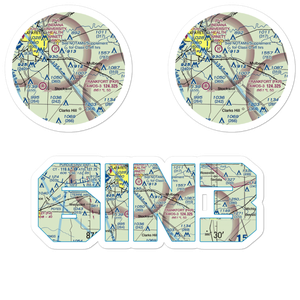 Wyandotte Airport (6IN3) VFR Sectional Sticker Pack