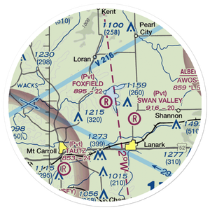 Foxfield Aerodrome (6IL4) VFR Sectional Sticker (20 mile)