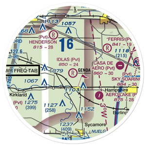 Idlas Restricted Landing Area (IL60) VFR Sectional Sticker (20 mile)