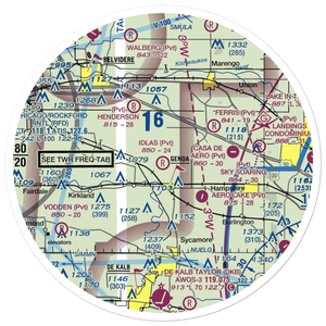 Idlas Restricted Landing Area (IL60) VFR Sectional Sticker (30 mile)