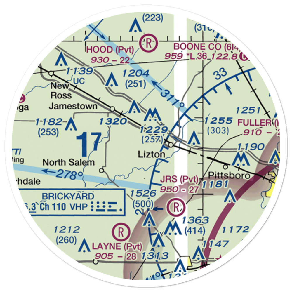 Bergs Airport (6II7) VFR Sectional Sticker (20 mile) 