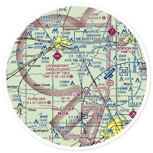 Turnpaugh Field (6II0) VFR Sectional Sticker (30 mile)