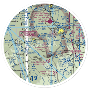 Flying W Farms Airport (6GA8) VFR Sectional Sticker (30 mile)