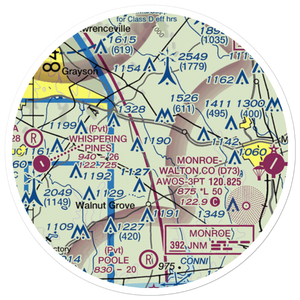 Spring Valley Farm Airport (6GA4) VFR Sectional Sticker (20 mile)