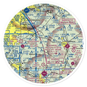Spring Valley Farm Airport (6GA4) VFR Sectional Sticker (30 mile)
