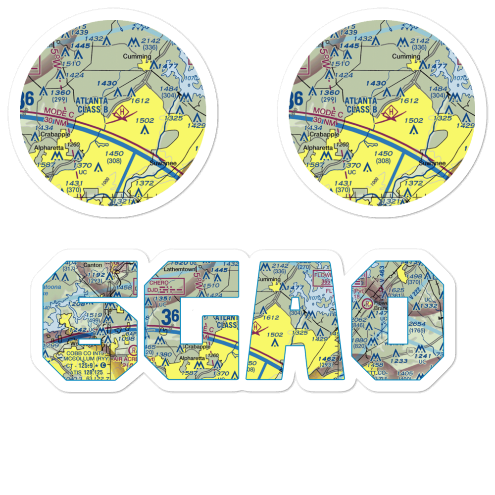 Stoney Point Field (6GA0) VFR Sectional Sticker Pack 