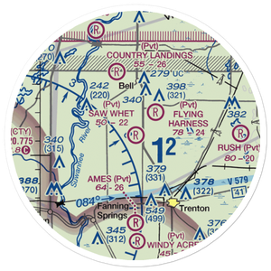 Saw Whet Farms Airport (6FL9) VFR Sectional Sticker (20 mile)