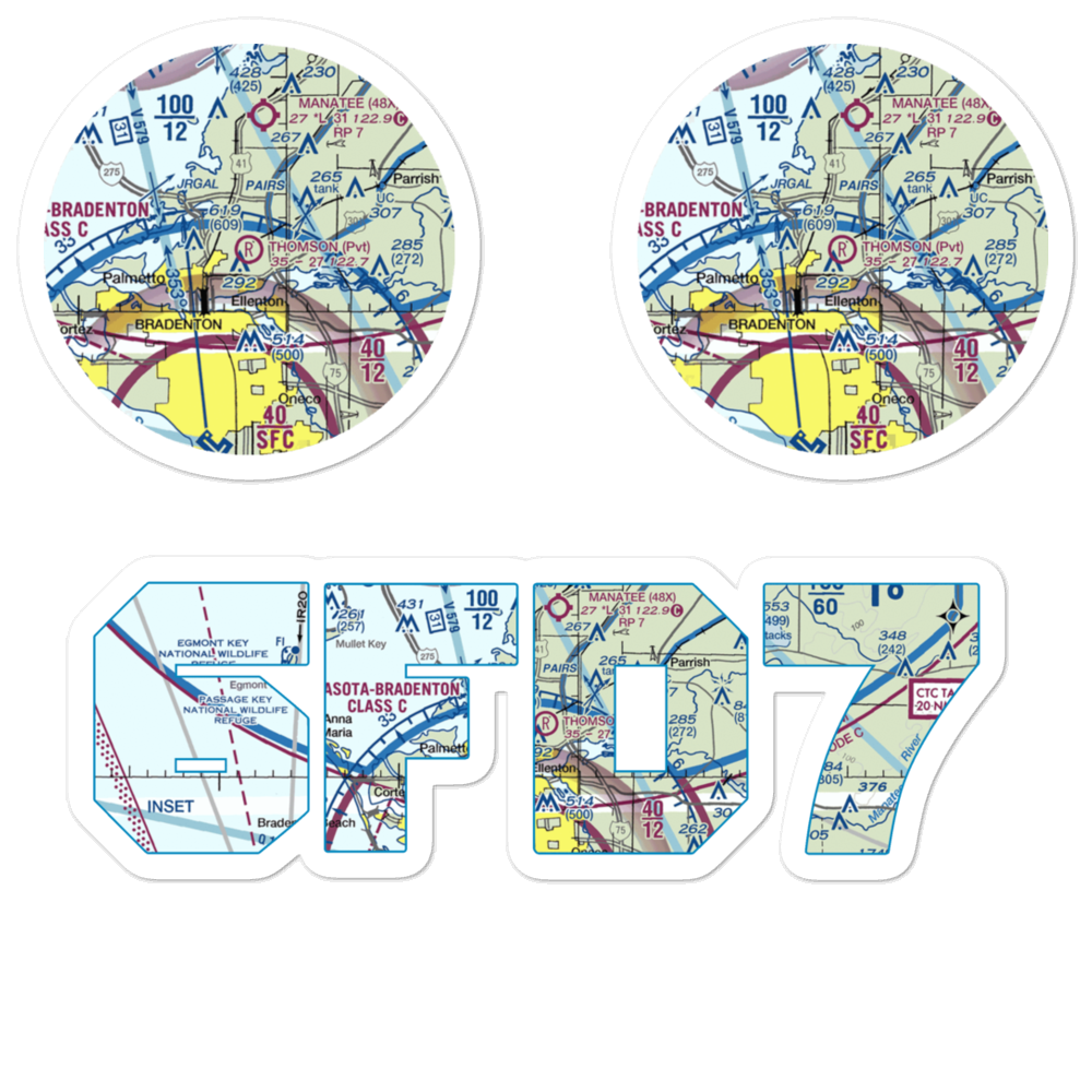 Thomson Airfield (6FD7) VFR Sectional Sticker Pack 