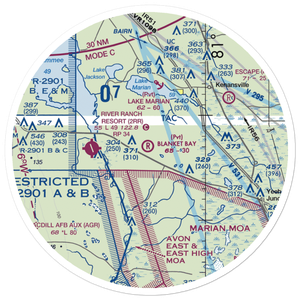 Blanket Bay Airport (6FD5) VFR Sectional Sticker (30 mile)