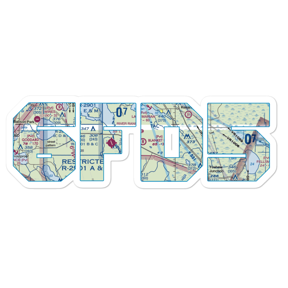 Blanket Bay Airport (6FD5) VFR Sectional Sticker 