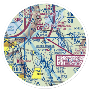 Big Oaks Ranch Airport (6FD2) VFR Sectional Sticker (20 mile)