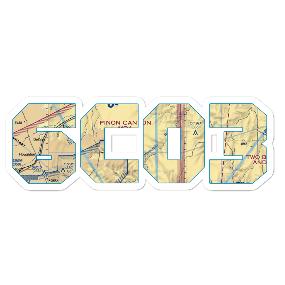 Wine Glass International Airport (6CO3) VFR Sectional Sticker 