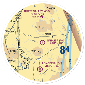 Triple R Ranch Airport (6CA1) VFR Sectional Sticker (20 mile)