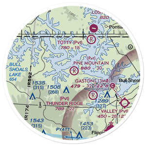 Pine Mountain Airpark (6AR9) VFR Sectional Sticker (20 mile)