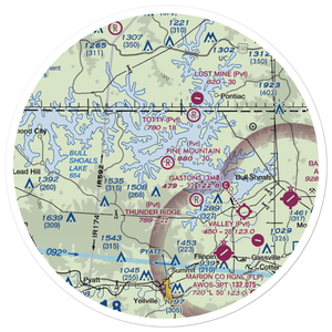 Pine Mountain Airpark (6AR9) VFR Sectional Sticker (30 mile)