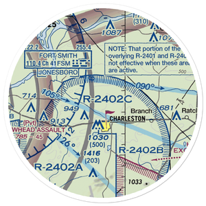 Flying W Airpark II Airport (6AR8) VFR Sectional Sticker (20 mile)