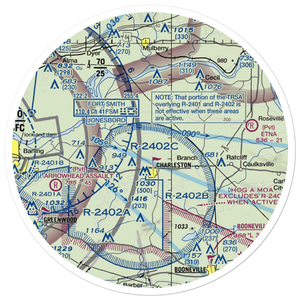 Flying W Airpark II Airport (6AR8) VFR Sectional Sticker (30 mile)