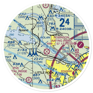 Two Rivers Airport (6AR6) VFR Sectional Sticker (20 mile)